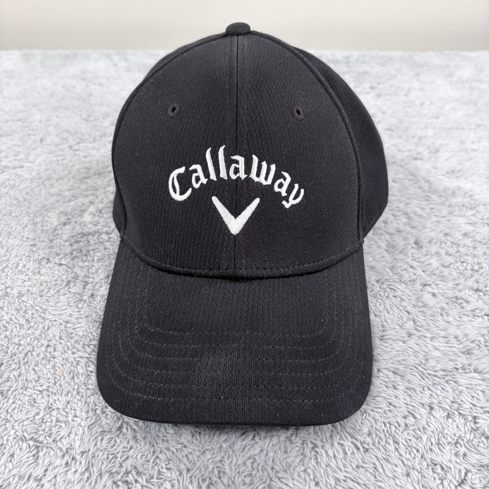 Callaway Golf Hat Mens Black Adjustable Embroidered Logo Baseball Cap *READ*